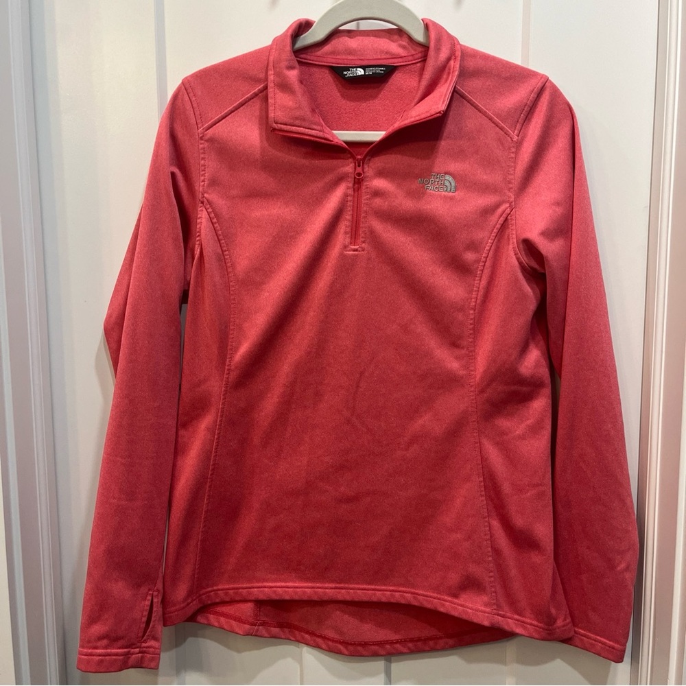THE NORTH FACE 1/4 Zip Pullover Sweater Mock Neck Pink Sz Medium Style‎ NF0A33M3